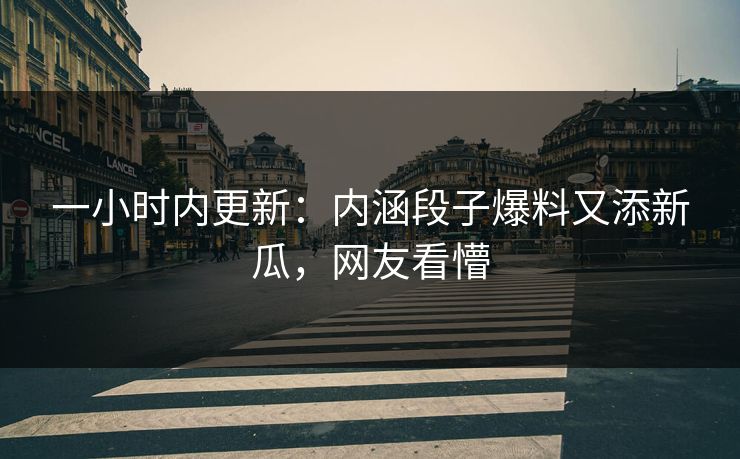一小时内更新：内涵段子爆料又添新瓜，网友看懵