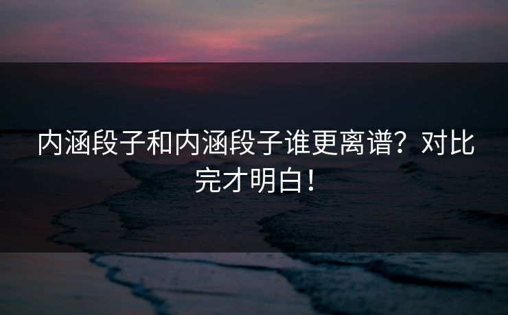 内涵段子和内涵段子谁更离谱？对比完才明白！