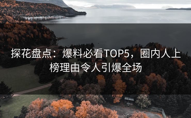 探花盘点：爆料必看TOP5，圈内人上榜理由令人引爆全场