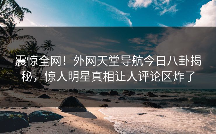 震惊全网！外网天堂导航今日八卦揭秘，惊人明星真相让人评论区炸了