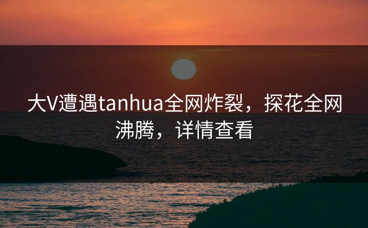 大V遭遇tanhua全网炸裂，探花全网沸腾，详情查看