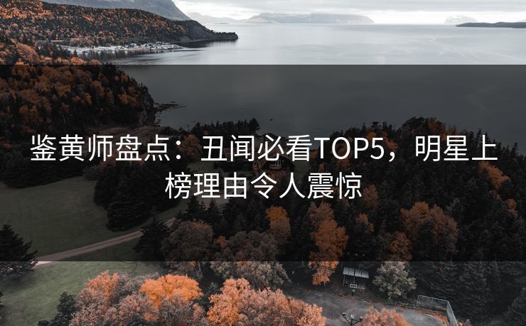 鉴黄师盘点：丑闻必看TOP5，明星上榜理由令人震惊